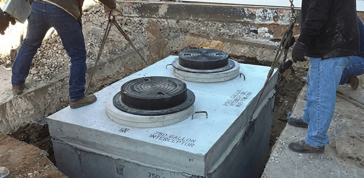 Grease trap installation for a commercial property drainage system in Scottsdale, AZ